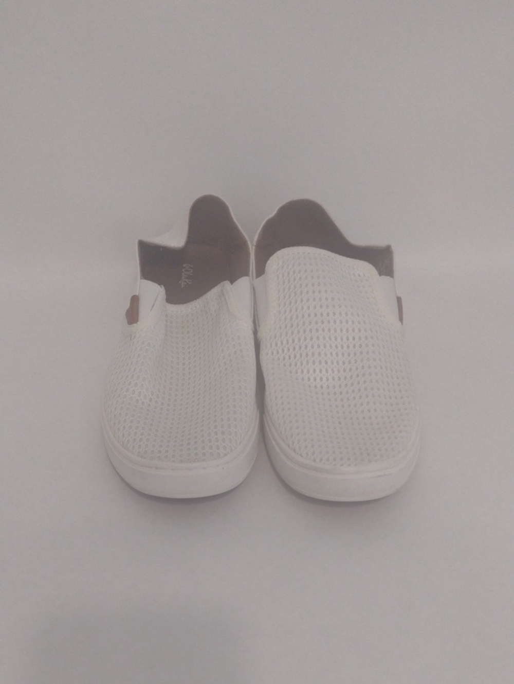 OluKai Women's White Slip-On Mesh Shoes (J833)